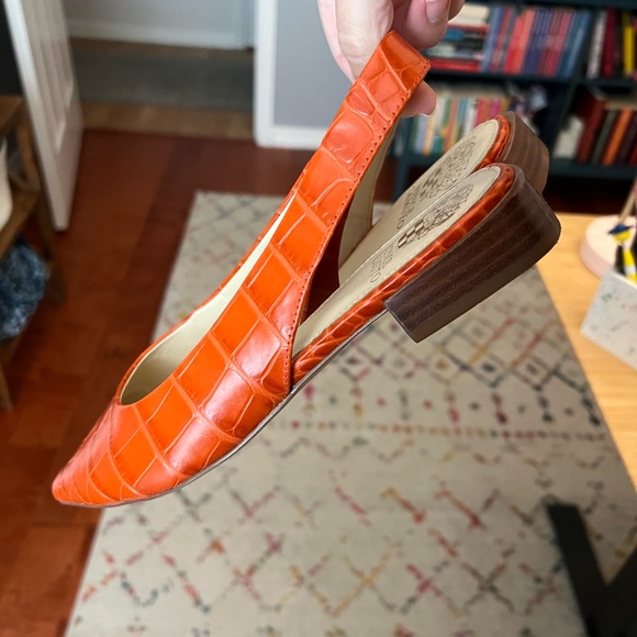 Vince Camuto Orange Croc-Embossed Flats - Picture 8 of 9